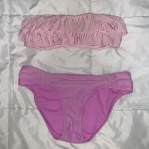 Jessica Simpson Purple Ruffled Bathing Suit Set